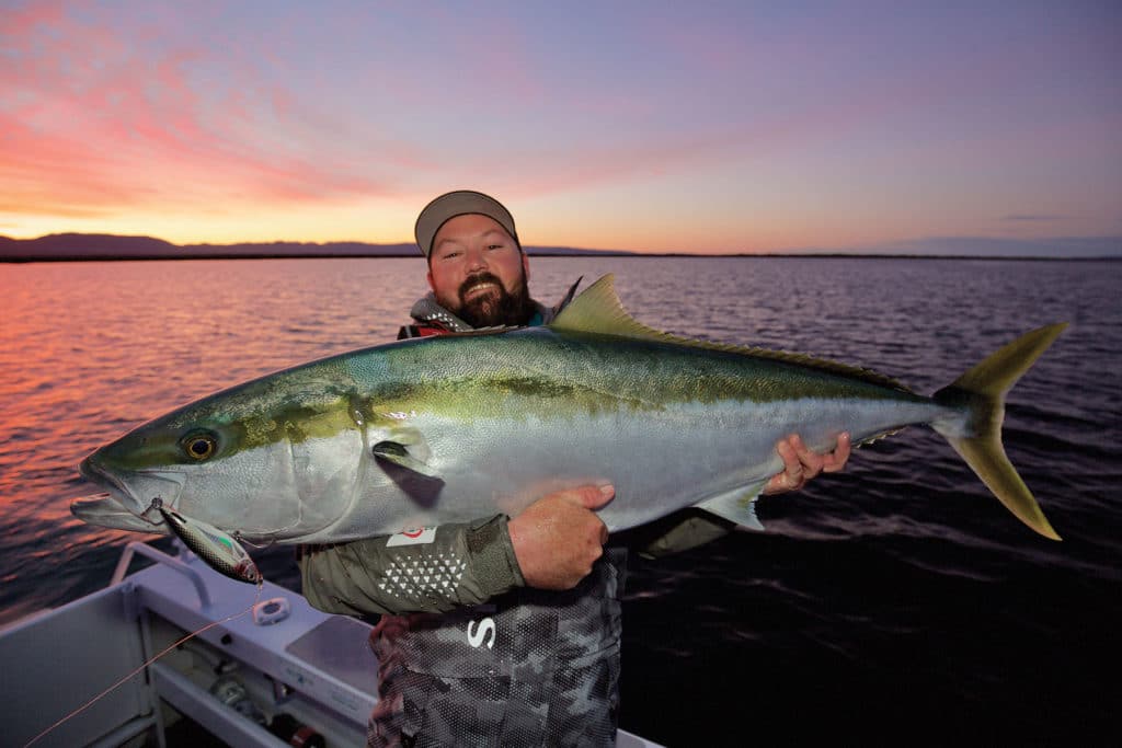 Large fish caught on plug with J hooks