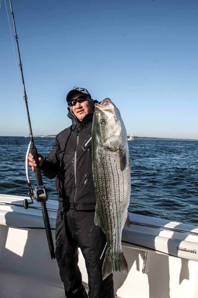 Striper caught using an eel