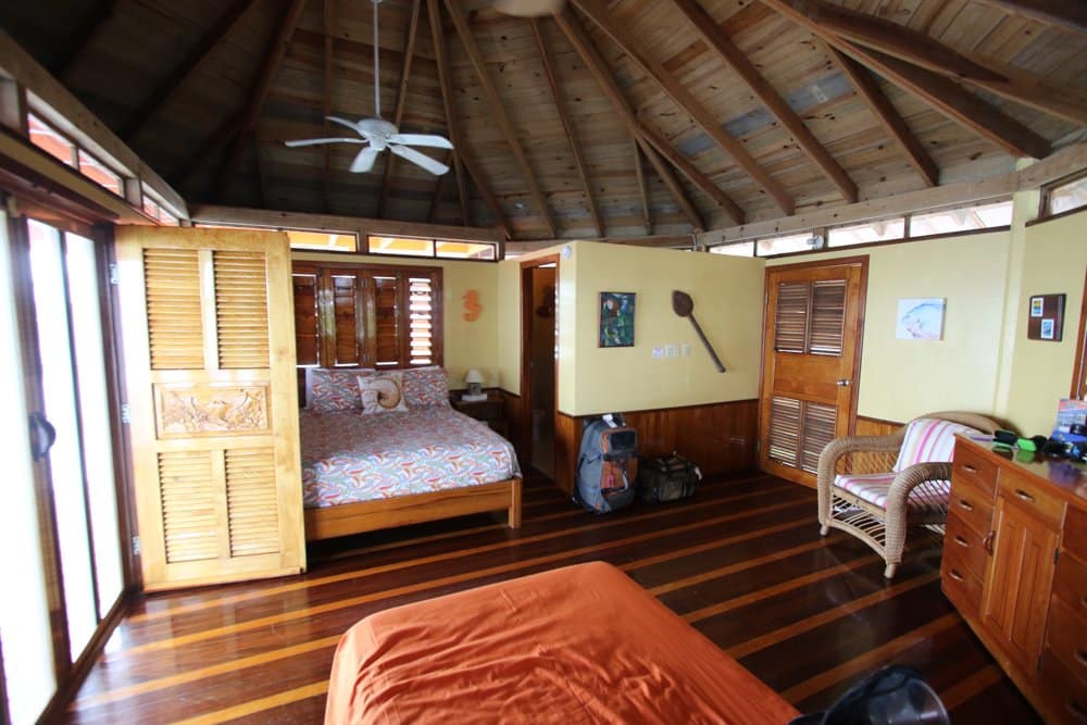 Inside one of the cabanas of Mango Creek Lodge, Roatan Island